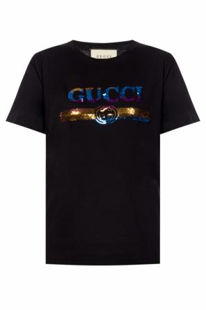 Sequinned branded t-shirt, zdjęcie 1 Sequinned branded t-shirt od Gucci